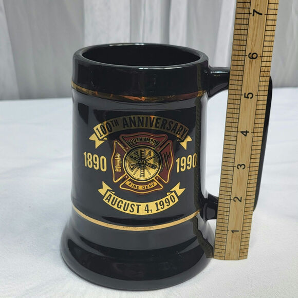 1990 South Amboy NJ Fire Department 100th Anniversary Beer Stein Mug USA Made - Picture 9 of 9